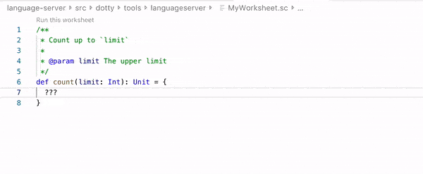 Worksheet support in Dotty IDE